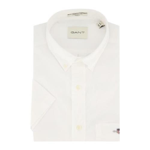 Casual wit overhemd korte mouw Gant , White , Heren