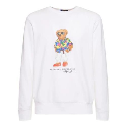 Witte Teddy Bear Crew Neck Sweatshirt Ralph Lauren , White , Heren