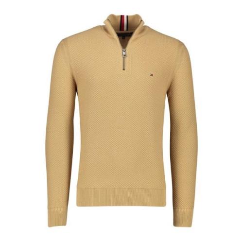 Bruine half zip trui Tommy Hilfiger , Brown , Heren