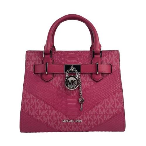 Roze Leren Crossbody Tas met Rits Michael Kors , Pink , Dames