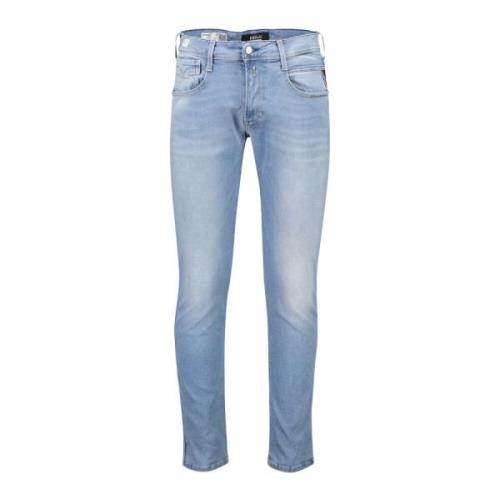 Blauwe Slim Fit 5-Pocket Jeans Replay , Blue , Heren