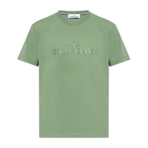 T-shirt met logo Stone Island , Green , Heren