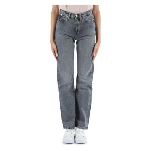 High Rise Straight Jeans Calvin Klein Jeans , Gray , Dames