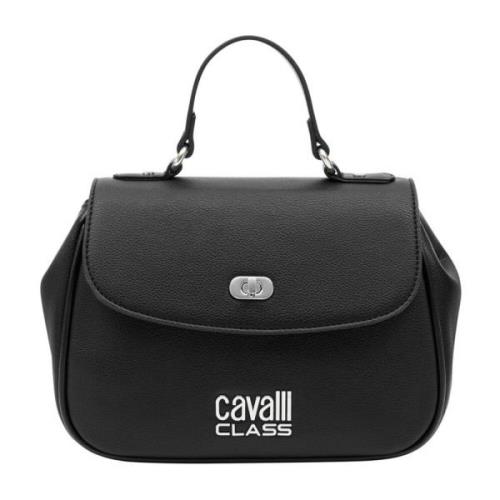 Metallic Polyurethaan Handtas voor Vrouwen Cavalli Class , Black , Dam...