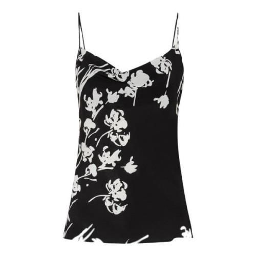 Bloemen zijden lingerie top Marella , Black , Dames