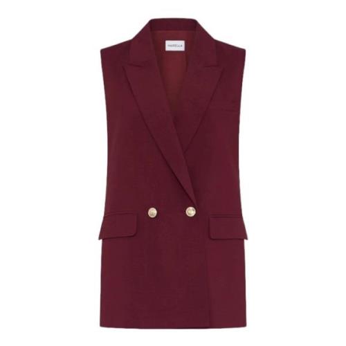 Mouwloze Linnen Blazer Bordeaux Marella , Red , Dames