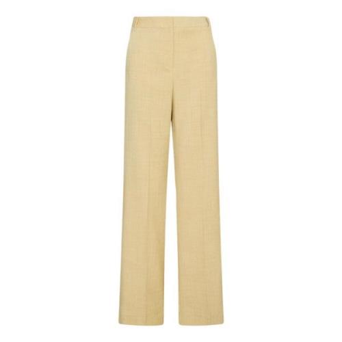 Gele Straight Leg Broek Marella , Yellow , Dames