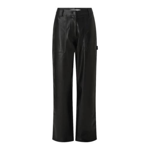 Zwarte Broek Rits Knopen Zakken Calvin Klein Jeans , Black , Dames