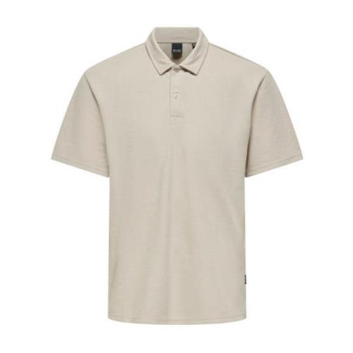 RLX SS Polo Silver Lining Beige Only & Sons , Beige , Heren