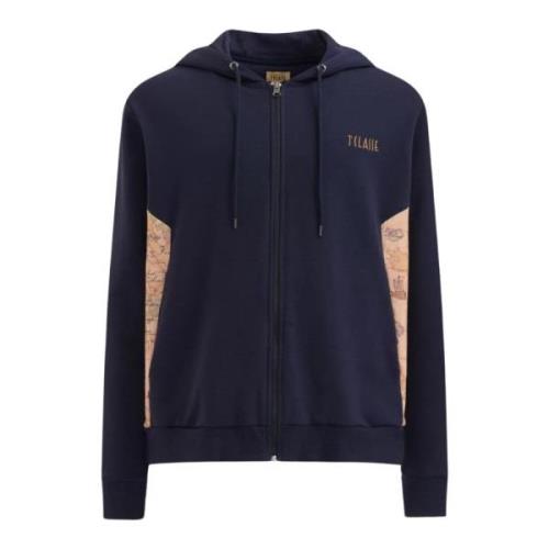 Navy Blauwe Hoodie Geo Classic Design Alviero Martini 1a Classe , Blue...