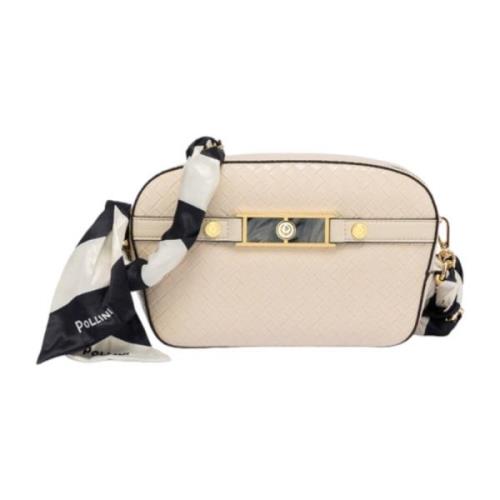 Ivoor Schoudertas met Kettingriem Pollini , Beige , Dames