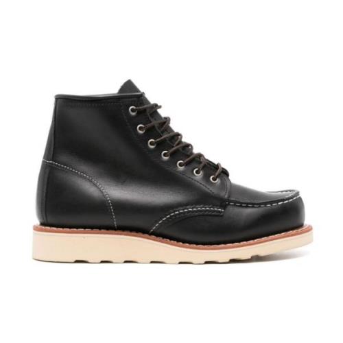 Zwarte Leren Veterschoenen Red Wing Shoes , Black , Dames