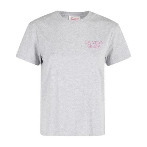 Katoenen Crew Neck T-shirt MC2 Saint Barth , Gray , Dames
