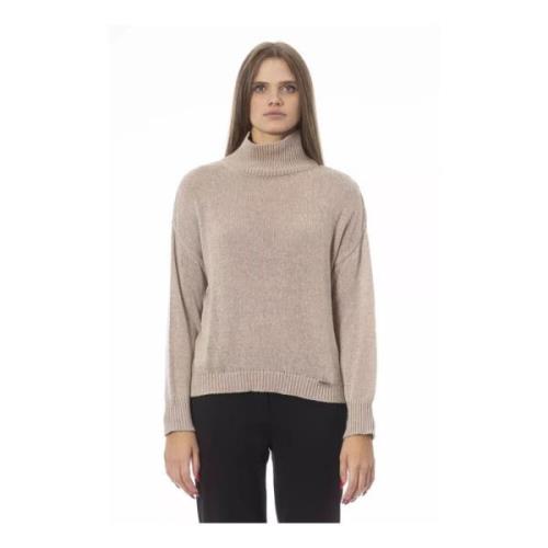 Beige Viscose Sweater met vulkaanhals Baldinini , Beige , Dames