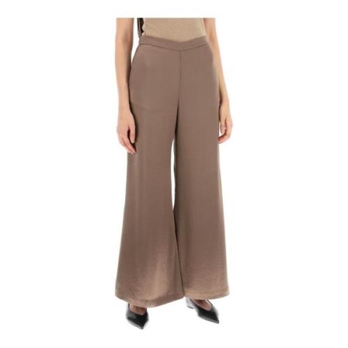 Satin Flared Lucee Light Broek By Herenne Birger , Brown , Dames