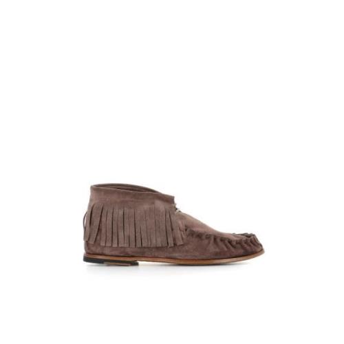 Bruine Suède Franje Loafer Alexander Hotto , Brown , Dames