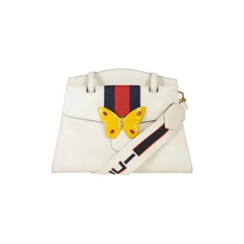 Pre-owned Leather totes Gucci Vintage , White , Dames