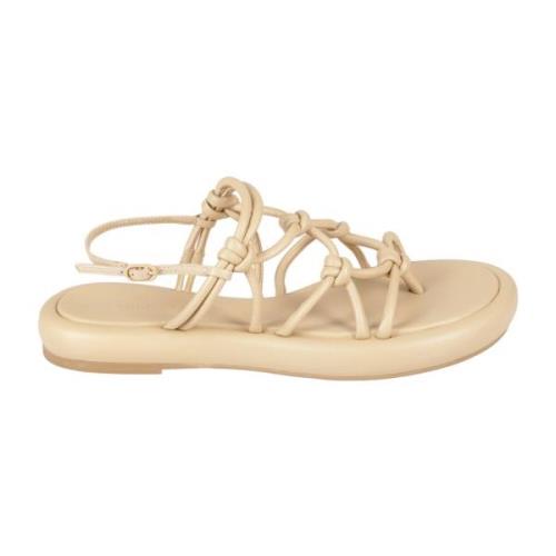 Chunky Flat Sandalen Studio Amelia , Beige , Dames