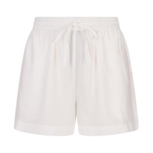 Witte Zijden Elastische Taille Shorts P.a.r.o.s.h. , White , Dames