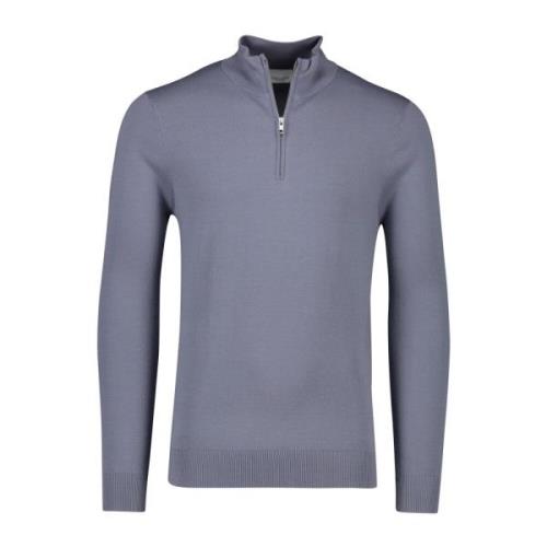 Blauwe Half Zip Sweater Profuomo , Blue , Heren