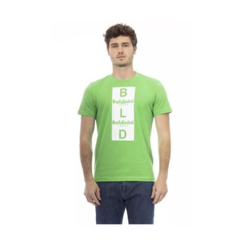 Trend Groen Katoenen T-Shirt Baldinini , Green , Heren