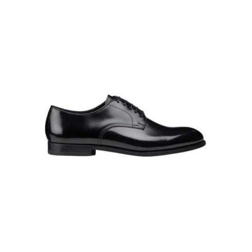 Heren geborsteld leren Derby schoenen Doucal's , Black , Heren