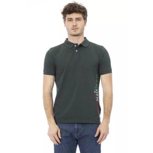 Trendy Groen Polo Shirt met Borduursel Baldinini , Green , Heren