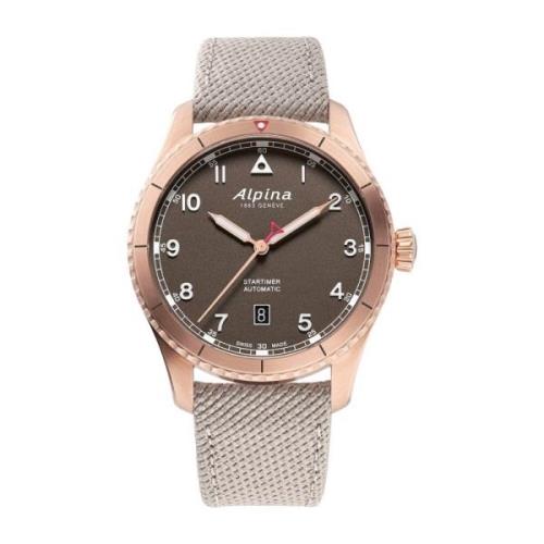 Automatisch Herenhorloge Bruin Beige Nylon Alpina , Multicolor , Heren