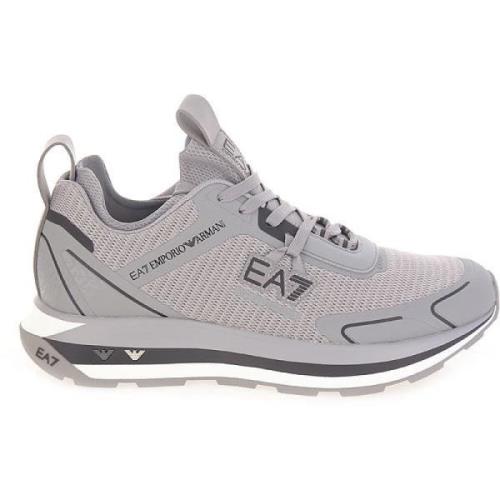 Lichtgrijze Sneakers met Metalen Adelaars Emporio Armani EA7 , Gray , ...