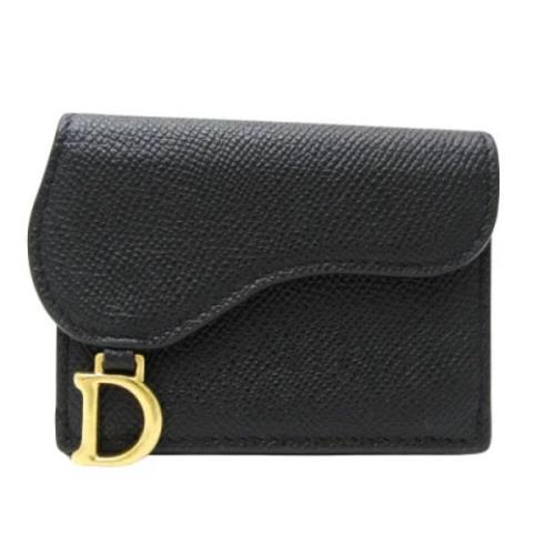 Pre-owned Leather wallets Dior Vintage , Black , Dames