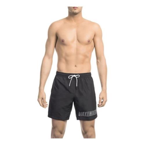 Logo Detail Badpak Elastische Tailleband Bikkembergs , Black , Heren