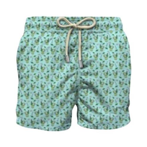 Heren Strand Shorts Micro Patroon MC2 Saint Barth , Multicolor , Heren