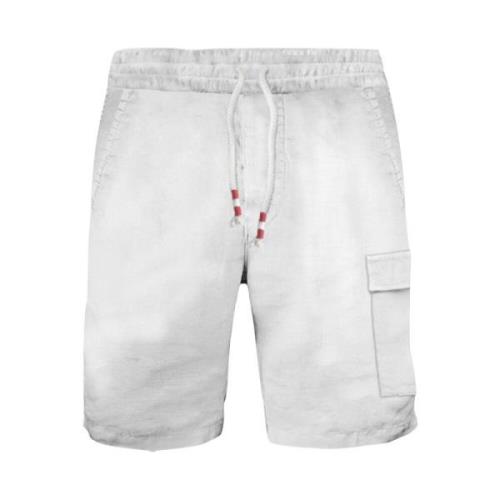 Heren Linnen Bermuda Shorts Diverse Kleuren MC2 Saint Barth , White , ...