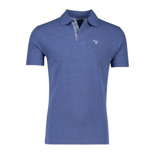 Blauwe poloshirt met korte mouwen Barbour , Blue , Heren