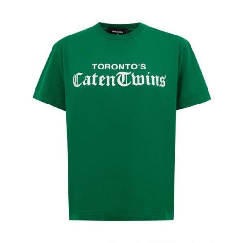 Toronto's Caten T-Shirt Dsquared2 , Green , Dames
