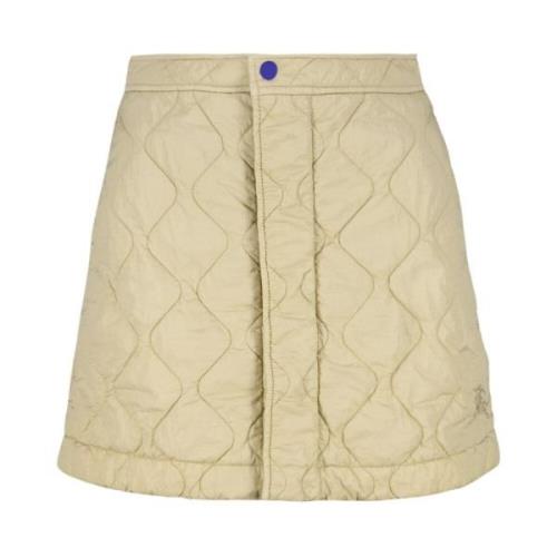 Gewatteerde Korte Rok Burberry , Beige , Dames