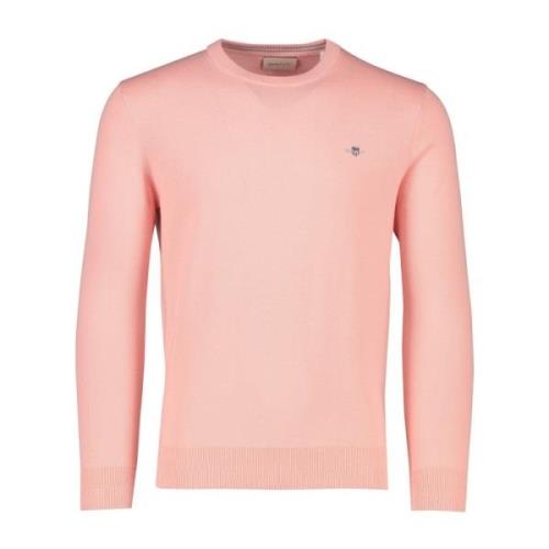 Roze Ronde Hals Trui Gant , Pink , Heren