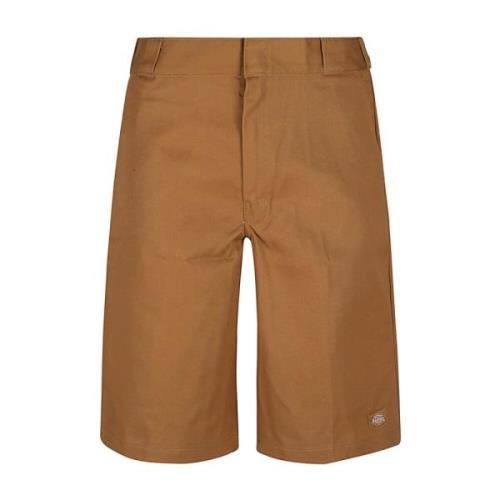 Bruine Shorts, Maatvoering klopt, Model 1,84m Dickies , Brown , Heren