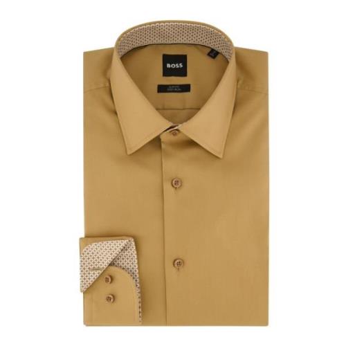 Bruin Slim Fit Business Overhemd Hugo Boss , Brown , Heren