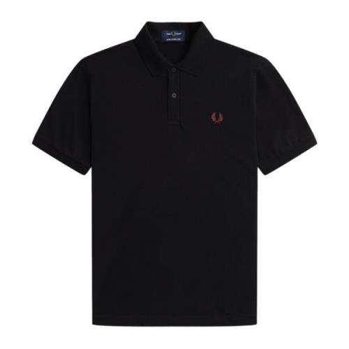 Originele Effen Polo Zwart & Bruin Fred Perry , Black , Heren