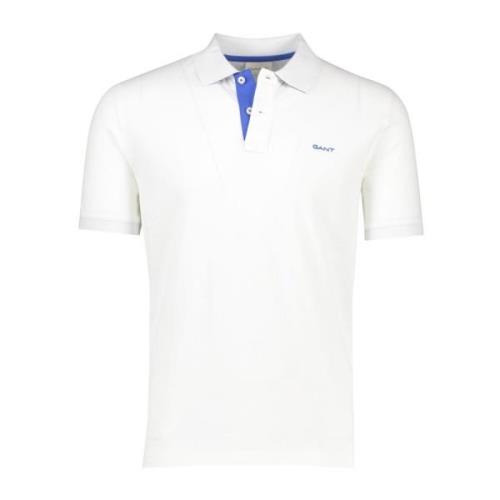 Wit poloshirt korte mouw Gant , White , Heren