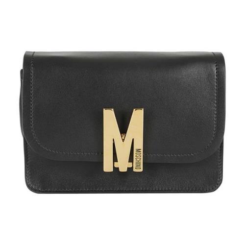 Stijlvolle Leren Tas Moschino , Black , Dames