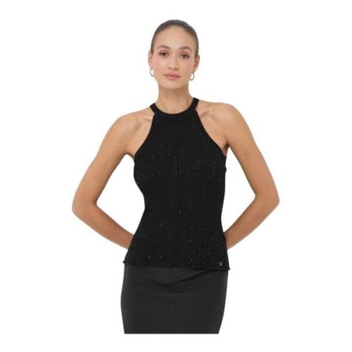 Paillet Top - Zwart Stretch Hemd Guess , Black , Dames