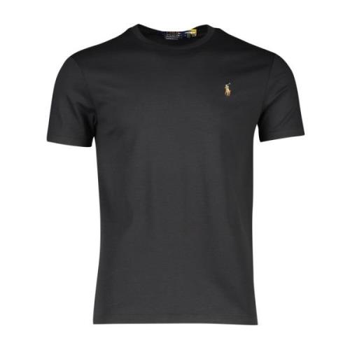 Zwart Katoen Ronde Hals T-shirt Ralph Lauren , Black , Heren