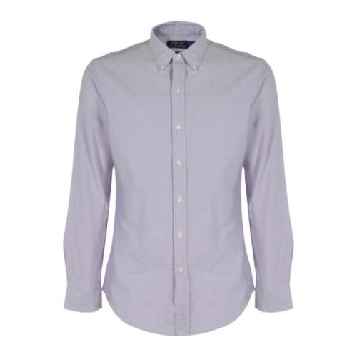 Lange mouw knoop omlaag shirt Ralph Lauren , Purple , Heren