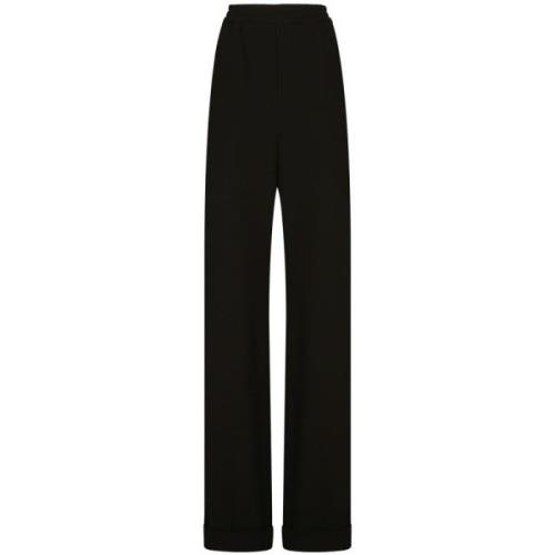 Zwarte Elastische Taille Broek Dolce & Gabbana , Black , Dames