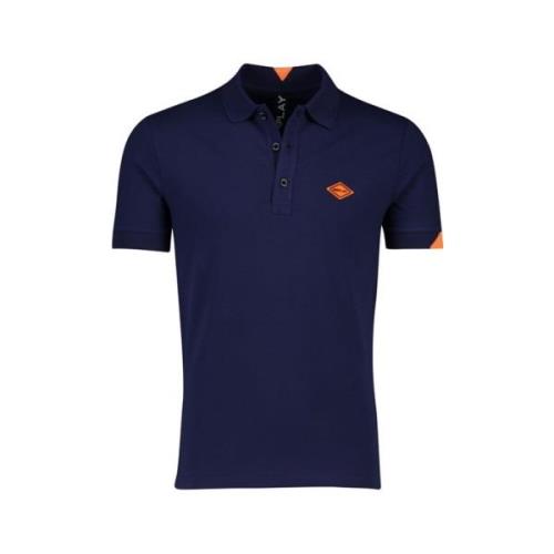 Donkerblauw poloshirt korte mouw Replay , Blue , Heren