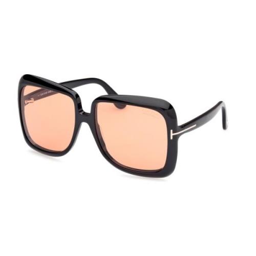 Vrouwen Fotocromische Zonnebril Kussen Zwart Tom Ford , Black , Dames