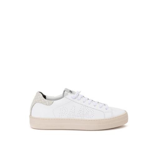 Witte Leren Python Sneakers P448 , White , Dames