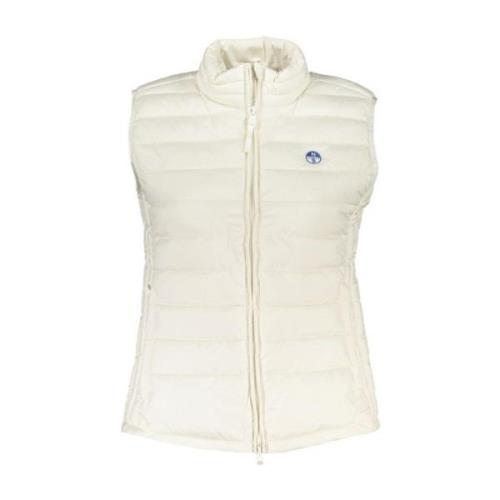 Mouwloos polyester jack met zakken en logo North Sails , White , Dames